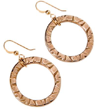 Infinity Peace Bronze Pendant Earrings on French Hooks