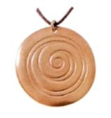 Spiral Gold-dipped Pendant Necklace on 18" Rolo Chain