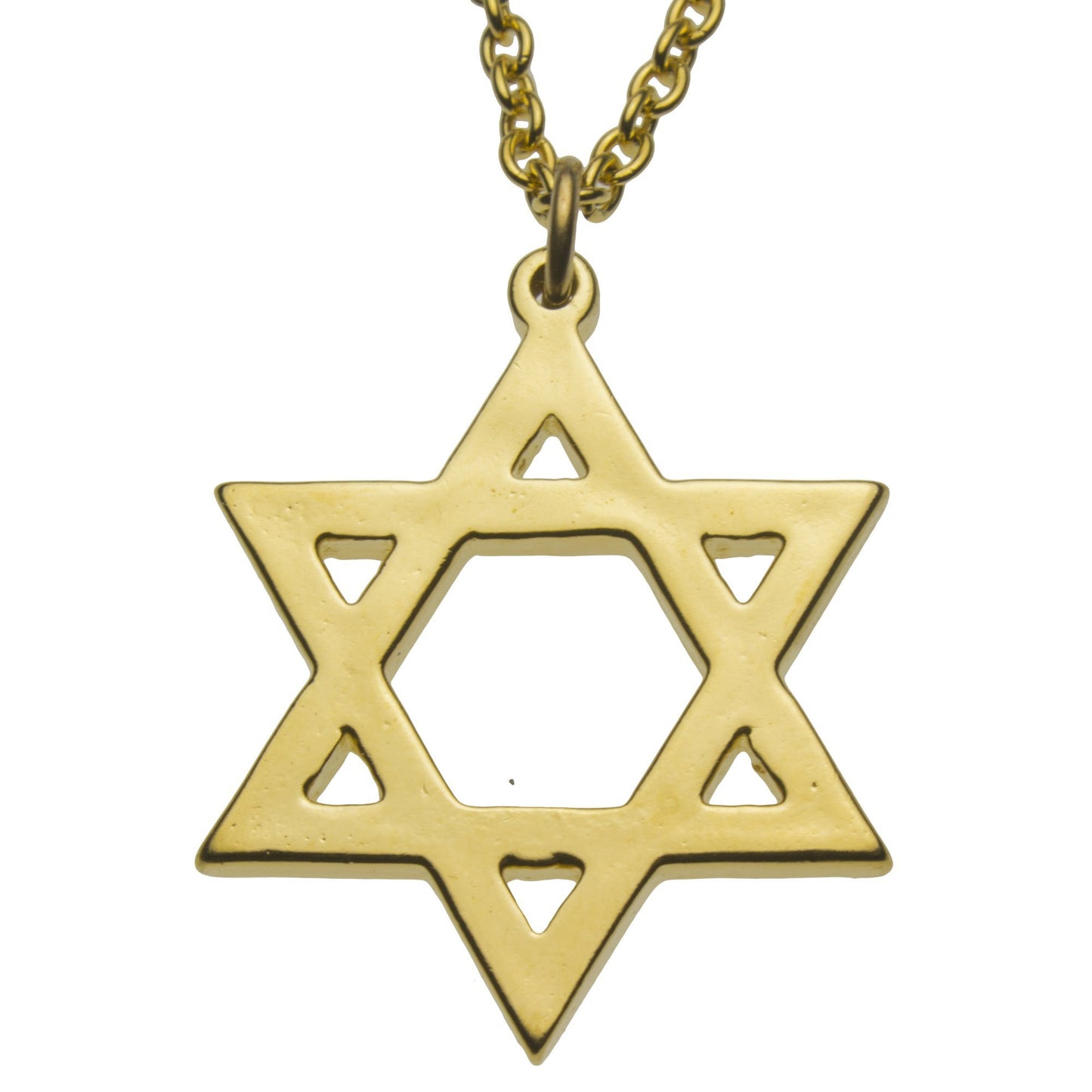 Star of David Gold-dipped Pendant Necklace on 18" Rolo Chain