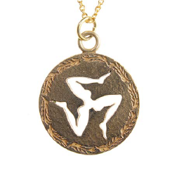 Triskelion Peace Bronze Pendant Necklace on 18" Rolo Chain