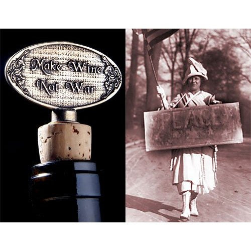 "Make Wine Not War" Cork Wine Bottle Stopper