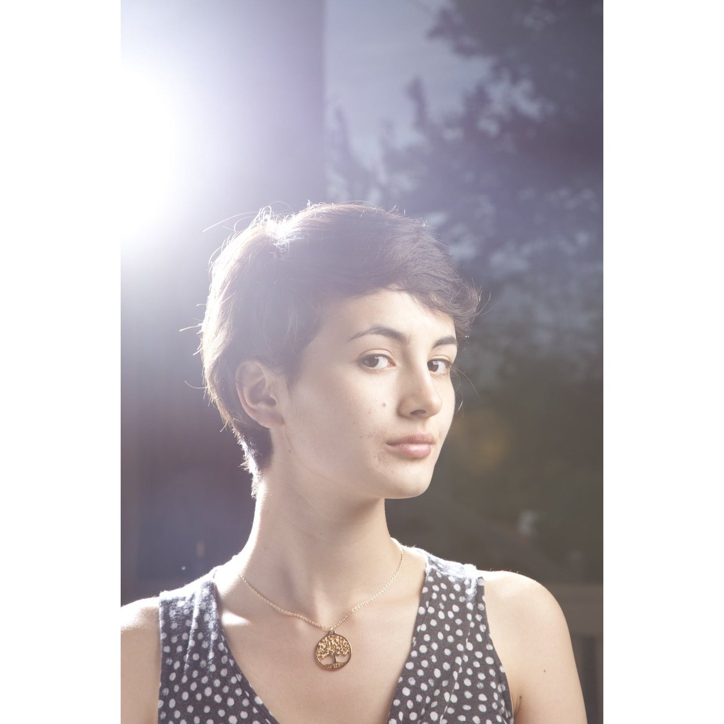 Tree of Life Delicate Gold-dipped Pendant Necklace on 18" Rolo Chain