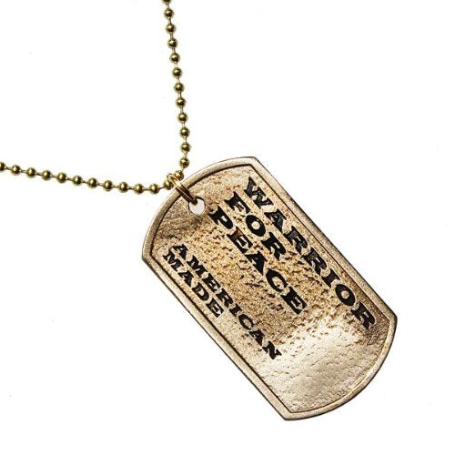 Warrior For Peace Peace Bronze Pendant Necklace on Ball Chain