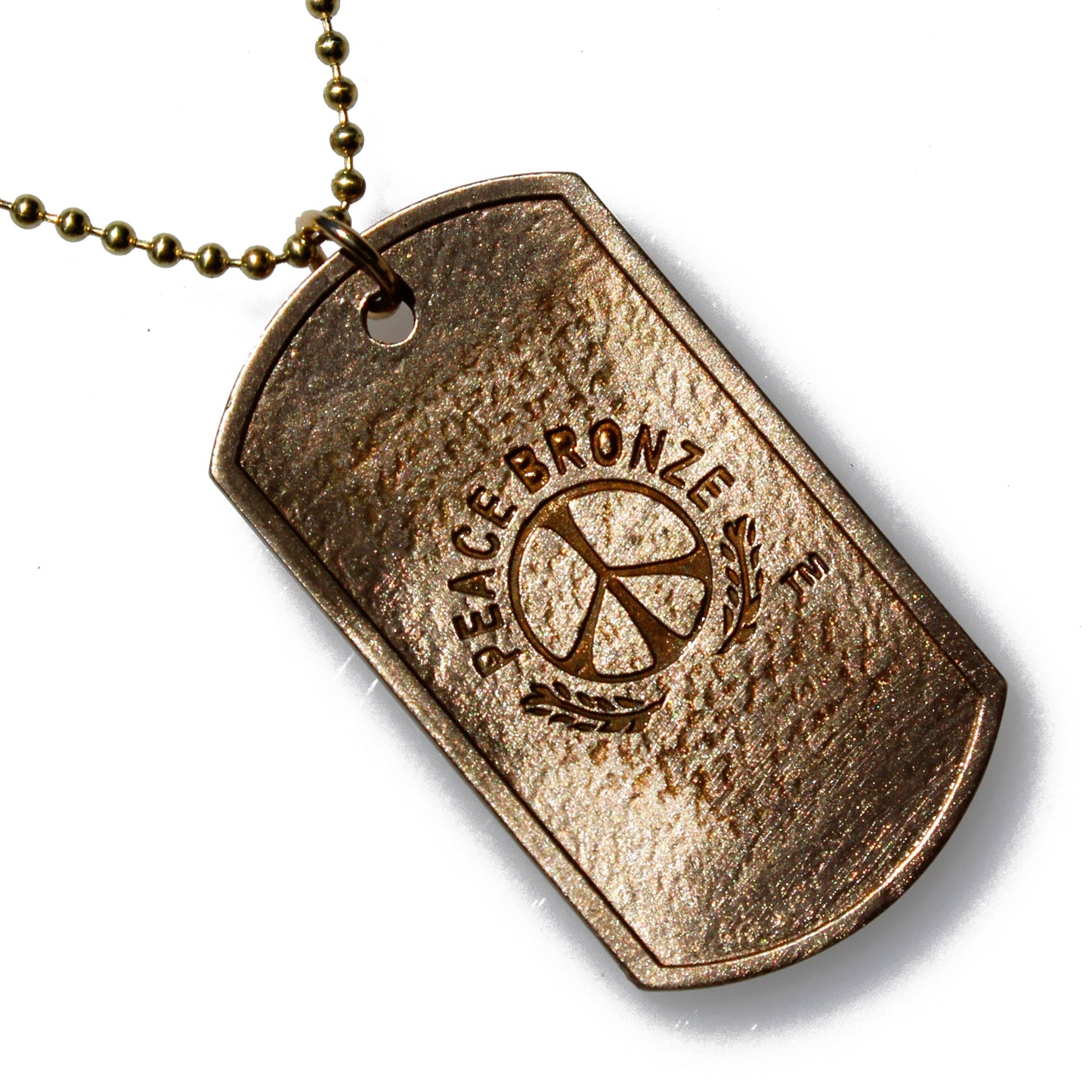 Warrior For Peace Peace Bronze Pendant Necklace on Ball Chain
