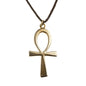 Ankh Peace Bronze Pendant Necklace Adjustable Natural Fiber Cord