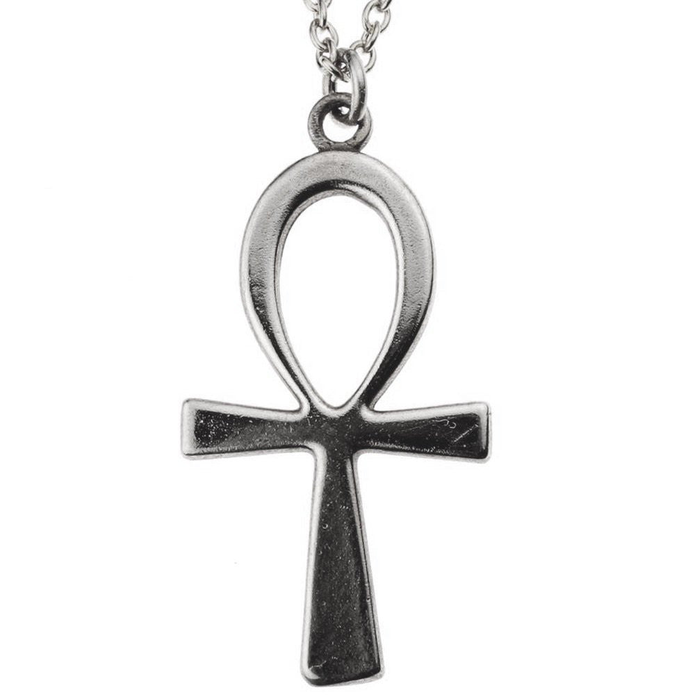 Ankh Silver-dipped Pendant Necklace on Rolo Chain Jason Main