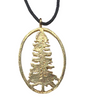 California Redwood Gold-Dipped Pendant Necklace on Adjustable Natural Fiber Cord