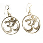 Om Peace Bronze Earrings on French Hooks
