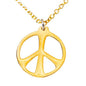Medium Peace Symbol Gold-dipped Necklace on 18" Rolo Chain