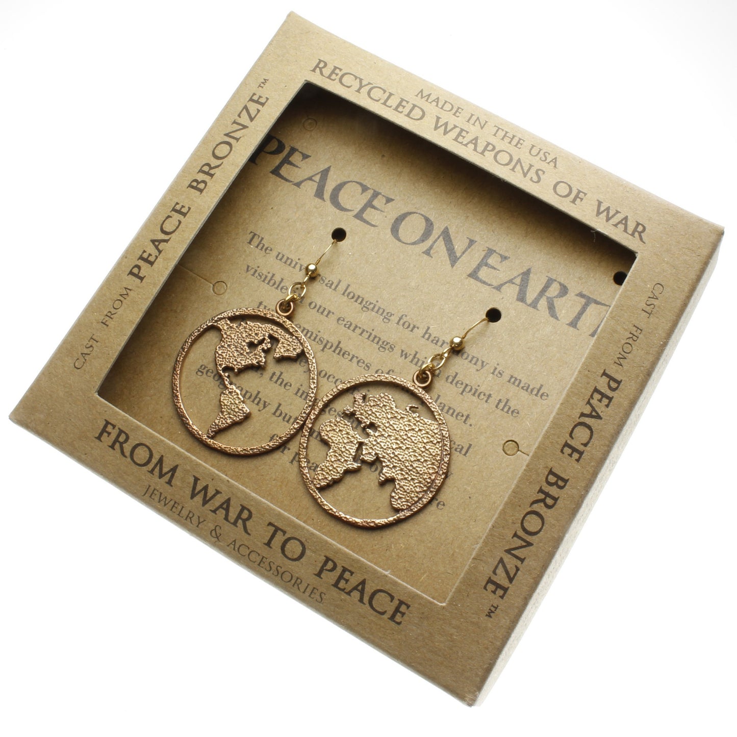 Peace on Earth Peace Bronze Earrings