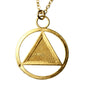 AA Symbol Gold-dipped Pendant Necklace on 18" Rolo Chain