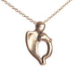 Mother and Child Pendant Necklace in Peace Bronze on 18" Rolo Chain