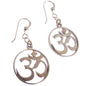 Delicate Om Peace Bronze Earrings on French Hooks