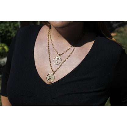 Peace on Earth Double Hemisphere Gold-dipped Necklace