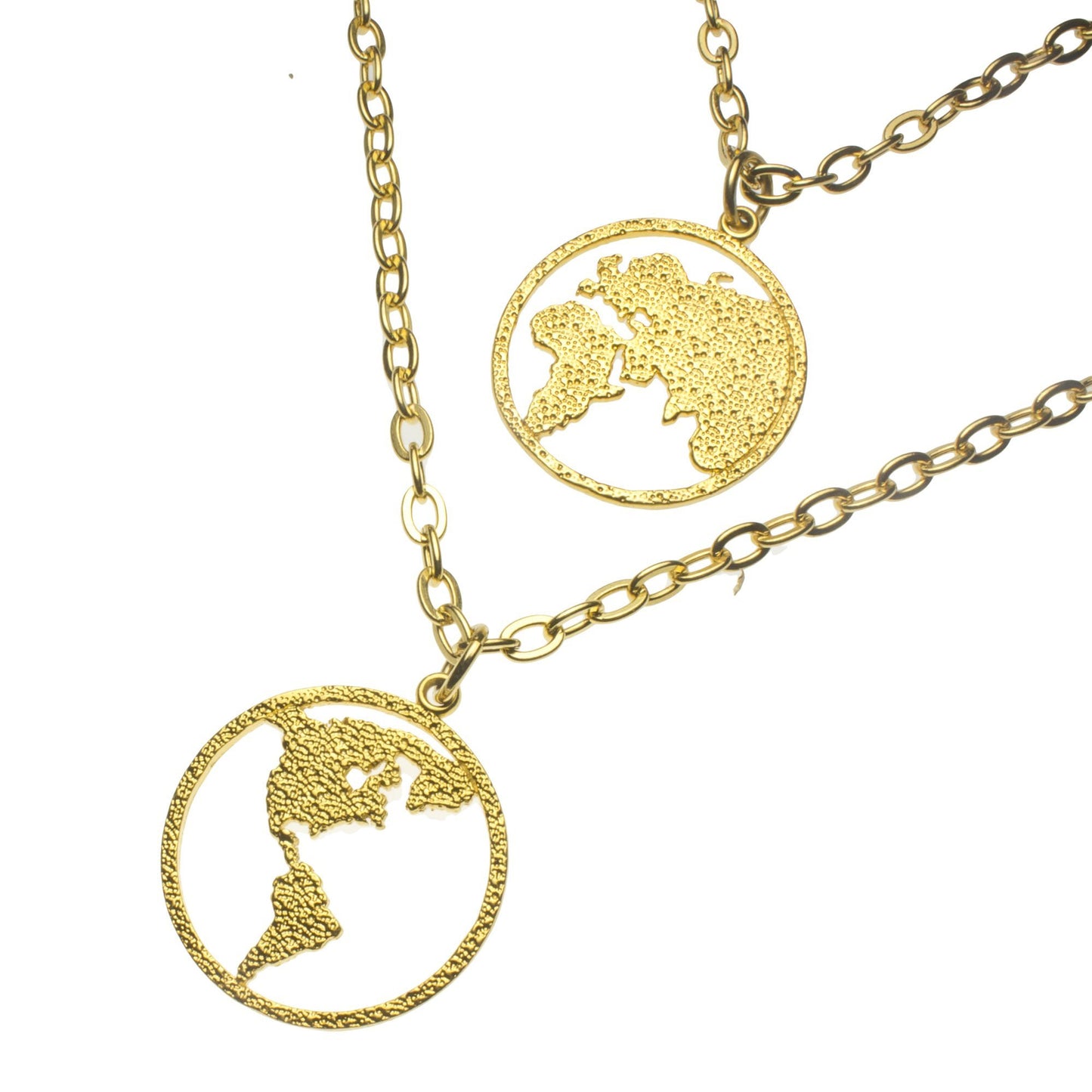 Peace on Earth Double Hemisphere Gold-dipped Necklace