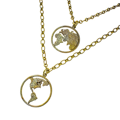Peace on Earth Double Hemisphere Iridescent Necklace