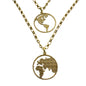 Peace on Earth Double Hemisphere Peace Bronze Necklace