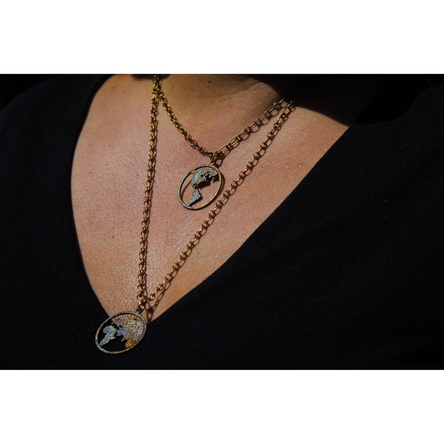 Peace on Earth Double Hemisphere Iridescent Necklace